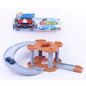 Jinming kids play game garage parking lot building toys assembled parking lot toys