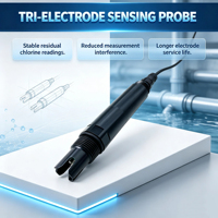 Capteur de chlore libre LoRaWAN avec cellule de débit et compensation automatique de température à trois électrodes pour la surveillance en ligne de la qualité de l'eau