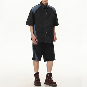 Veste d'é<span class=keywords><strong>t</strong></span>é décontractée à manches courtes pour hommes 2025 Design de style coréen Chemise en jean délavé Beau style - Product Image 4