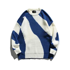 Suéter de caxemira para homens, pulôver de cashmere liso com estampa acrílica, tamanho grande