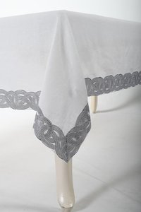 Nappe en lin brodée, couleur et taille personnalisées, couture artisanale, vente en gros, couvre-table pour salle à manger - Product Image 5