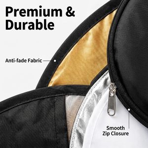 Panneau diffuseur de lumière portable pliable ovale 5-en-1 60x90cm pour photographie de portrait avec poignées - Product Image 5