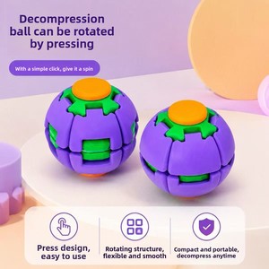 <b>Press</b>-and-Spin Decompression Ball Fingertip Puzzle Stress-Relief Toy Portable Plastic Must-Have for Youth Unisex - Product Image 3