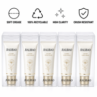 Boîte pliante en PET transparente haute clarté avec cintre, emballage personnalisé B2B en gros pour la vente au détail de produits de beauté et de maquillage