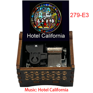 Caja de Música Vintage de Madera Estilo Hotel California, Melodía de Banda Famosa, 18 Notas, Movimiento Manual/De Cuerda, Regalos Especiales - Product Image 5