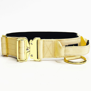 ปลอกคอสุนัข2นิ้ว1.5นิ้วสุดหรูปลอกคอสุนัขแบบยุทธวิธีพร้อมหัวเข็มขัดสีทอง - Product Image 5