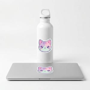 Pegatinas de Vinilo de Gatos Anime Kawaii, Calcomanías Personalizadas con Logotipo de Animales, <span class=keywords><strong>para</strong></span> Empresas Pequeñas y Regalos de Papelería - Product Image 3