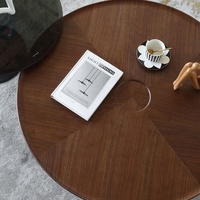 Base de sphère créative moderne de luxe cadre en bois pied en métal Table basse ronde combinaison de Table d'appoint pour salon hôtel Villa