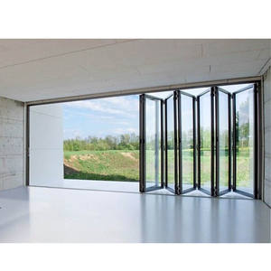 DEEZON Patio doble vidrio templado Exterior acordeón puerta plegable residencial aluminio puertas plegables entrada ecológica - Product Image 3