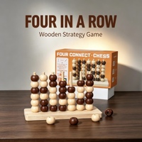 Jeu de société de combat Connect Four en bois de haute qualité, emballage en boîte colorée, jeu de table éducatif de combat