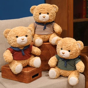 Ours en peluche marin rayé amovible, jouet en peluche doux et moelleux, cadeau d'anniversaire, logo personnalisé, vente en gros - Product Image 3