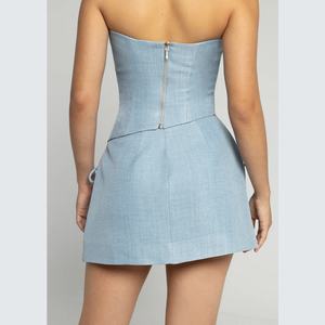 Vestidos Cortos Mini sin Tirantes con Lazo, Estilo A-line, Elegantes y Casuales para Mujer, Venta al Por Mayor - Product Image 2