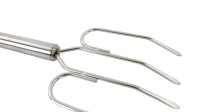 Fourchette de rôtissoire à 4 dents en acier inoxydable de qualité alimentaire, outil de levage pour barbecue, dinde, bœuf, four et grillades en extérieur