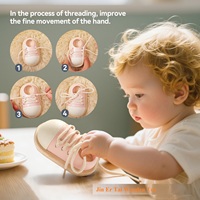 JET OEM Montessori Jouet éducatif sensoriel en bois pour apprendre à lacer les chaussures, pour le développement des compétences de vie des enfants (4-6 ans)
