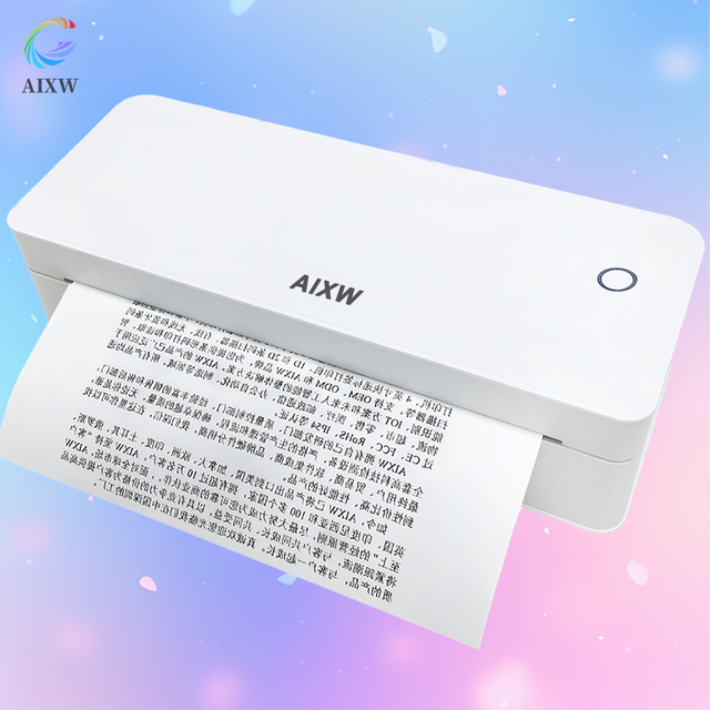 AIXW Portable A4 Thermal Printer for Wireless No Ink Needed Compact Design for Office or Travel Use in Stock
