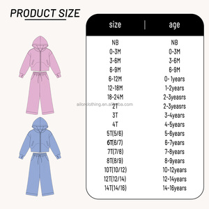 Ensemble deux pièces en polaire pour enfants : Crop top à capuche, sweat à manches longues zippé et pantalon large. Faible MOQ, prix usine, ODM et OEM. - Product Image 2