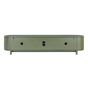 Factory Direct Premium Cannes Unité de télévision de divertissement à peinture lisse incurvée en Olive, console de télévision verte moderne - Product Image 6