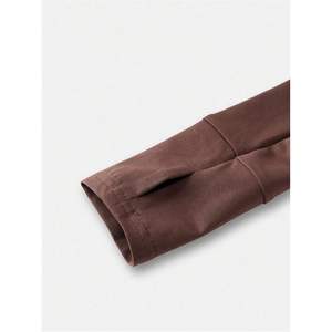 Conjunto de 2 piezas para mujer, chaqueta con cremallera y pantalones acampanados, manga larga, tela con memoria, transpirable, estilo casual urbano. - Product Image 2