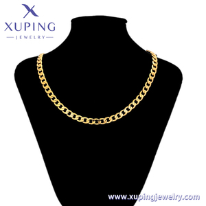 مجوهرات XUPING بالجملة من الصين، سلسلة عنق بسيطة وعصرية للجنسين مطلية بالذهب عيار 24 قيراط مصنوعة من النحاس الصديق للبيئة - Product Image 6