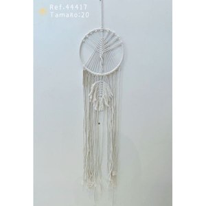 Acchiappasogni Bianco in Macramè da Parete 20cm Decorazione per la Casa - Product Image 1