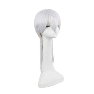 Haute qualité synthétique <span class=keywords><strong>Psycho</strong></span> Pass Shogo Makishima Cosplay perruque argent blanc longue ligne droite résistant à la chaleur <span class=keywords><strong>Anime</strong></span> Costume perruque - Product Image 2