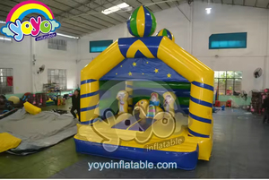 Château gonflable Aladdin 15x15, thème tapis magique, jaune, PVC de qualité commerciale, location pour fêtes d'enfants - Product Image 3