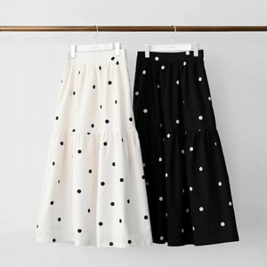 Jupes d'été pour femmes Y2K à pois, jupe longue évasée fluide décontractée, taille haute élastique, pour la plage et le quotidien - Product Image 4
