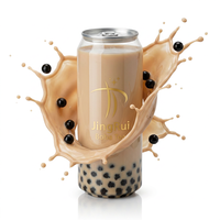 Canette Boba transparente personnalisable avec logo, portable, avec bouchon à languette, écologique, recyclable en PET, pour mocktails de 400 ml, haute transparence