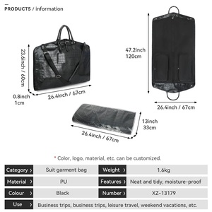 Ultra Lightweight High Quality Foldable PU Suit Dust Bag Portable Hand Carry Water Resistant Garment Cover for <strong>Men</strong> Suit <strong>Coat</strong> - Product Image 2