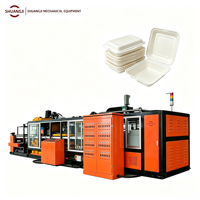 Nouvel équipement commercial SHUANGJI 120 kW pour boîtes à lunch en mousse PS, avec moteur de pompe contrôlé par PLC, formage sous vide automatique haute performance et écologique