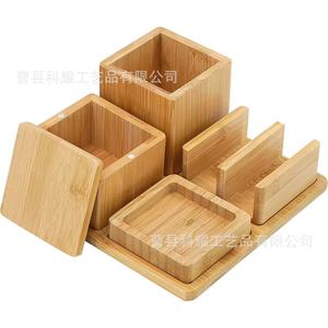 Organisateur de bureau en bois avec plusieurs compartiments pour le rangement du bureau et du salon, plateau de rangement de forme rectangulaire Ky1111 - Product Image 2