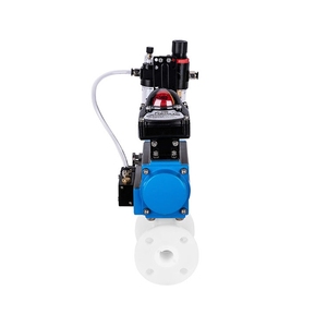 วาล์วนิวเมติก PVDF คุณภาพสูงจากจีน ขนาด 10 นิ้ว 12 นิ้ว แบบหน้าแปลน DN250 DN300 วาล์วบอลนิวเมติก PVDF แบบหน้าแปลน - Product Image 3