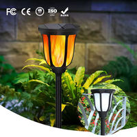 Lampe murale solaire LED d'extérieur avec effet de flamme vacillante, résistante à l'eau, batterie incluse, pour la décoration de Noël et de jardin
