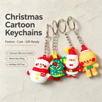 Porte-clés de Noël en PVC souple 3D, Père Noël, breloque de sac, cadeau festif