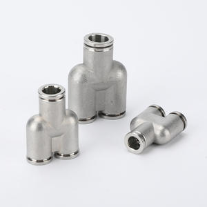 Conector en T Reductor de Acero Inoxidable PY, Conector Rápido Tipo Y 12-10-8-6-4, Conector de Manguera Neumática con Conexión de Rosca - Product Image 1