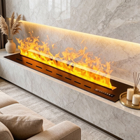Cheminée à vapeur LED intégrée sur mesure, 64 flammes RGB, humidificateur, télécommande via application, meuble TV, décoration murale intérieure