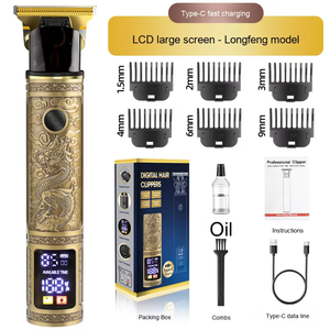 Dragon & Lion Pattern Maquina Inalambrica De Afeitar Homme Coupe de cheveux Coiffeur Vintage T9 <span class=keywords><strong>Tondeuse</strong></span> à cheveux Rasoir professionnel <span class=keywords><strong>Tondeuse</strong></span> - Product Image 1