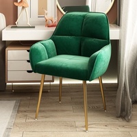 Chaise de maquillage en métal avec dossier, style moderne et simple, pour coiffeuse de chambre, populaire sur internet, luxe léger, tabouret pour manucure Instagram pour filles