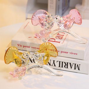 Crystal Bird Couple Ornament 12cm Length Valentine's Day Gift Decor For Home <b>Table</b> <b>Decoration</b> - Product Image 1