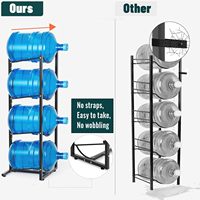 Support robuste pour bouteilles d'eau de 5 gallons, organisateur de bouteilles d'eau avec pieds réglables pour la maison et le bureau