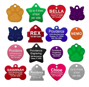 Plaque d'identification personnalisée pour animaux de compagnie, gravée sur mesure, nom, numéro de téléphone, acier inoxydable, étanche, pour chien et chat - Product Image 1