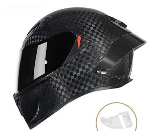 Casco de Fibra de Carbono DOT, Casco Integral para Motocicleta, Casco con Bluetooth y Alerón Trasero Grande - Product Image 6