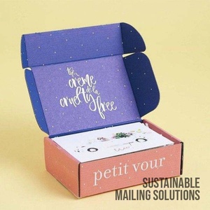 Boîtes d'expédition pliables vertes en carton ondulé recyclable, boîtes postales roses pour le commerce électronique - Product Image 4