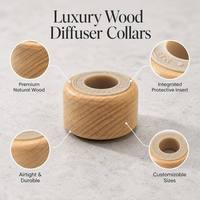 Capuchon diffuseur d'huiles essentielles en bois durable pour bouteilles – Complément de parfum luxueux haut de gamme avec fragrance longue durée