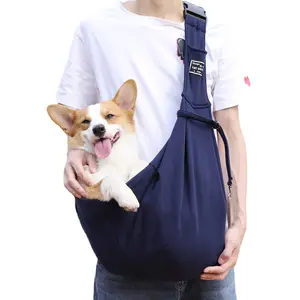 Outdoor Reflective Hand Free Adjustable Breathable Chest Pet Travel Safe Crossbody Carrying Bag Dog Sling Carrier