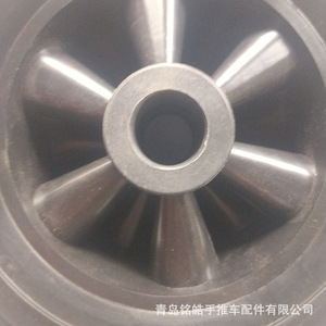Rueda de caucho sólido de 10 pulgadas, capacidad de carga de 200 kg, banda de rodadura firme, color gris, para carretillas de mano - Product Image 3