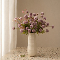 Fleurs artificielles en soie, pissenlits simulés à 5 têtes et mini-chrysanthèmes boule, pour décoration de table de salon