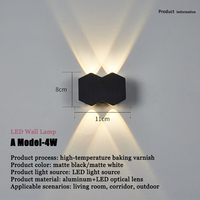 Applique murale LED moderne en aluminium étanche pour décoration extérieure avec support réglable