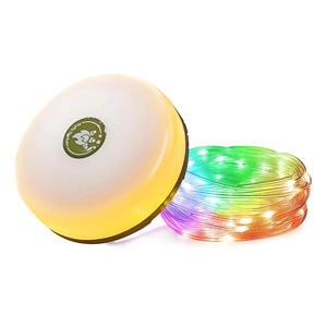 Guirlandes solaires de camping LED rechargeables par USB, étanches, portables, pour tente extérieure, jardin, cour, lampe de poche décorative, Art Déco - Product Image 1