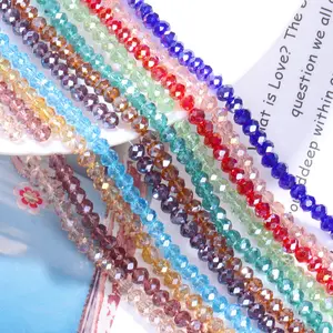 JC Crystal High Quality AB Clear Faceted Glass Crystal Rondelle Beads Loose Beads for Jewelry Making